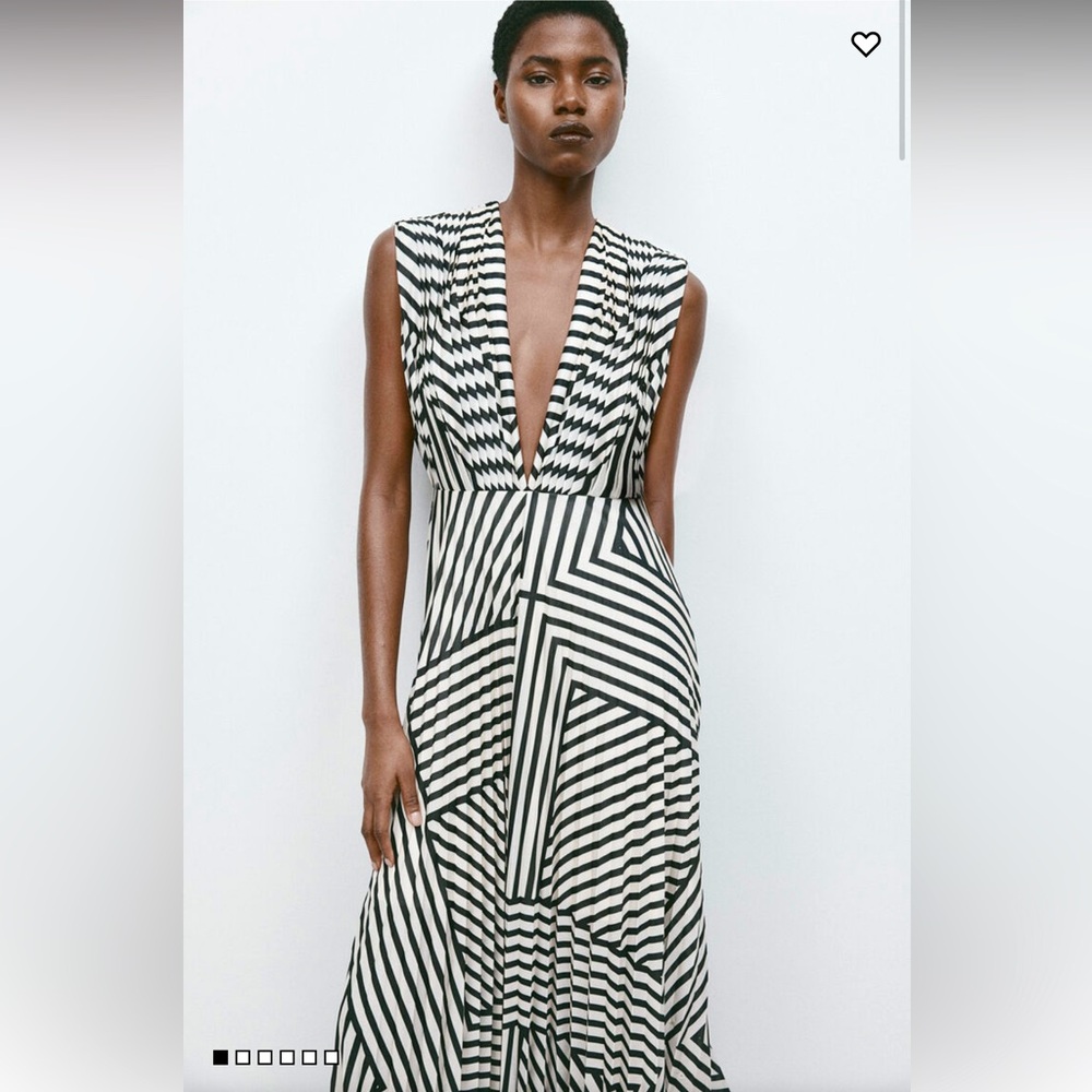 H&M Black and White Striped Maxi Dress